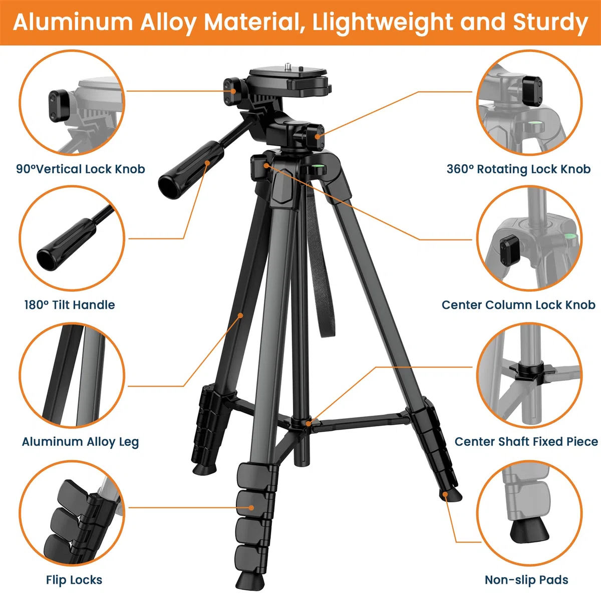 Trípode para iPad iPhone Cámara, 172cm Tripode Cámara de Movil con Remoto Bluetooth para Tableta Smartphone/Huawei/Samsung, GoPro, Nikon, Sony