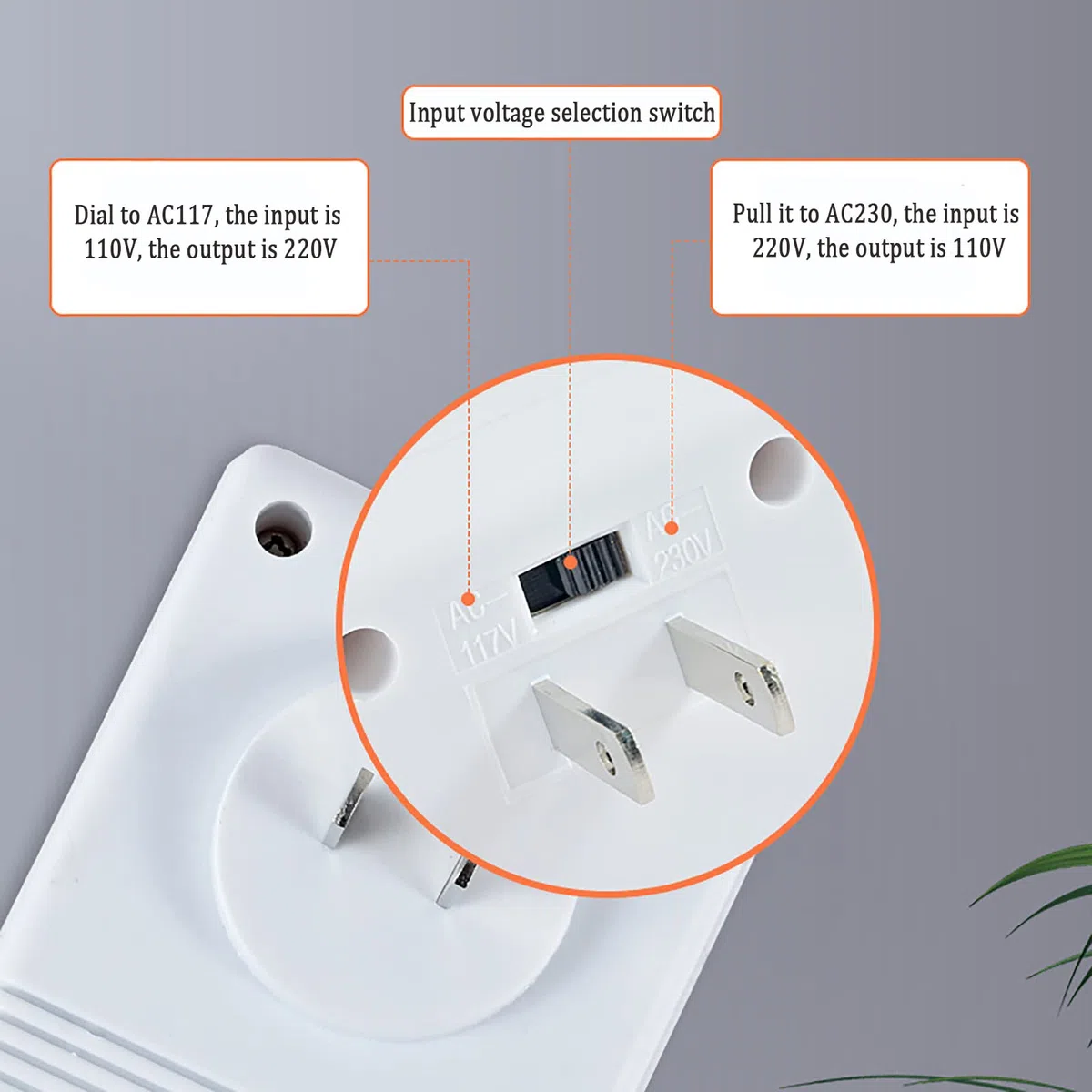 Akozon Transformador Convertidor De Voltaje 100W, Convertidor De Voltaje Doble, Transformador De Potencia, Ideal para Viajes, Conectores Estándar CN, Soporta Dispositivos Pequeños