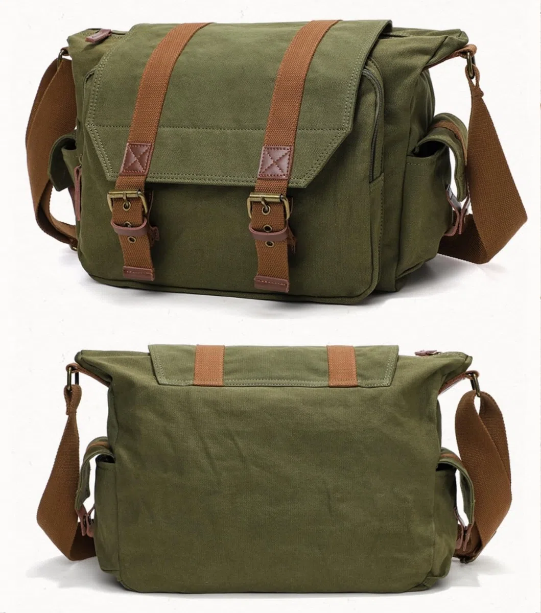 Bolsa Cámara Réflex Lona Bolsa Fotográfica Bandolera con Inserto Extraíble para Cámara DSLR Objetivos Estilo Vintage 34x13x27cm bg507 | Bolsa 2 en 1