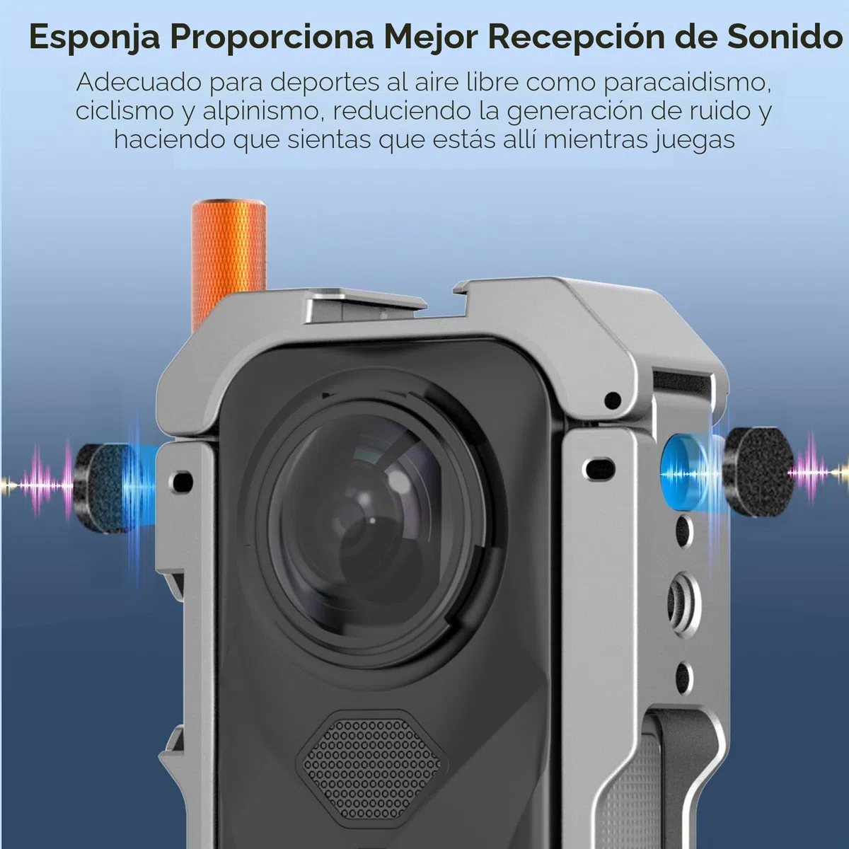 REYGEAK para el Marco de Utilidad Insta-360 x5, la Jaula de la cámara de Aluminio para Insta360 X5, Estuche Protectora con Cubierta de Lente de Silicona, Caja Protectora con 1/4 Dedos Plegables