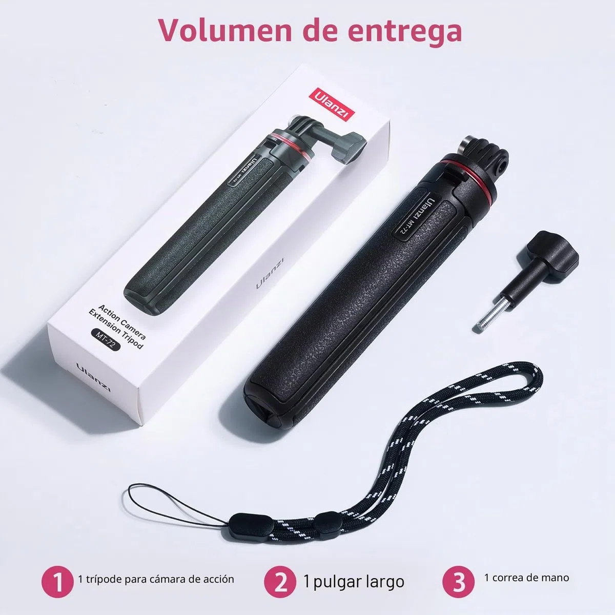 ULANZI MT-72 Mini Trípode Portátil de Viaje Con Varilla de Extensión de 4 Piezas, Mini Selfie Stick Para dji Osmo Cámara de Acción
