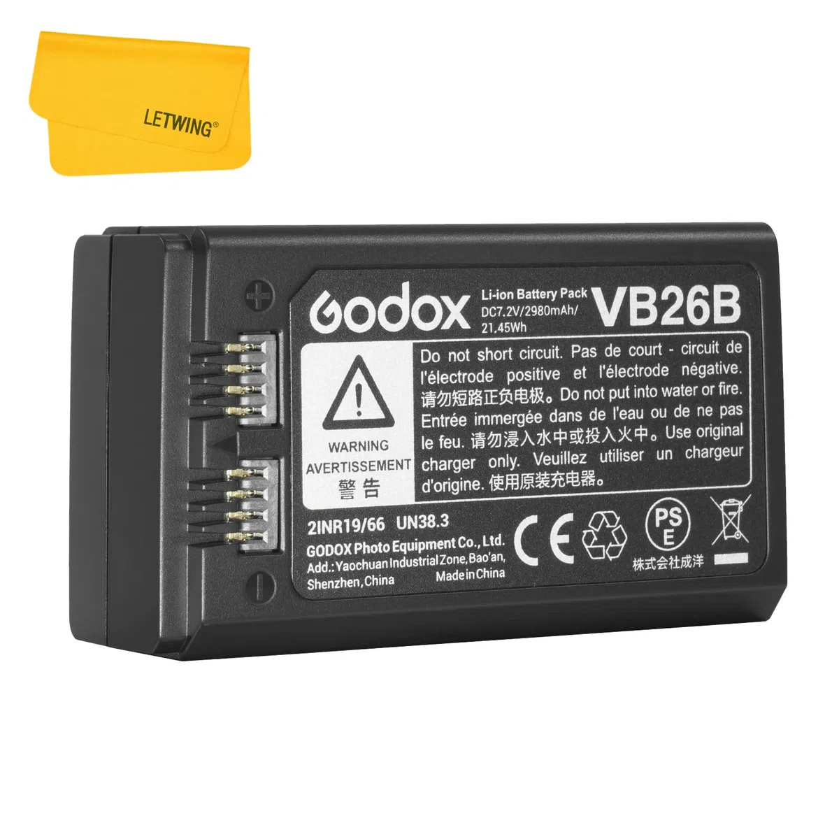 Godox V1 Batería VB26A VB26 Batería de Litio Compatible para Godox V1-S V1-N V1-C V1-F V1-O V1 Camera Flash V860III-S V860III-C V860III-N V860III-F V860III-O V850III MF-R76 Flash Speedlite