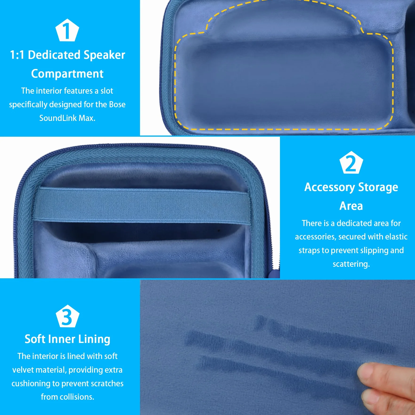 co2CREA Duro Viajar Caja Estuche Funda para Altavoz Bluetooth Bose SoundLink MAX portátil (Funda Solo,Case Only)