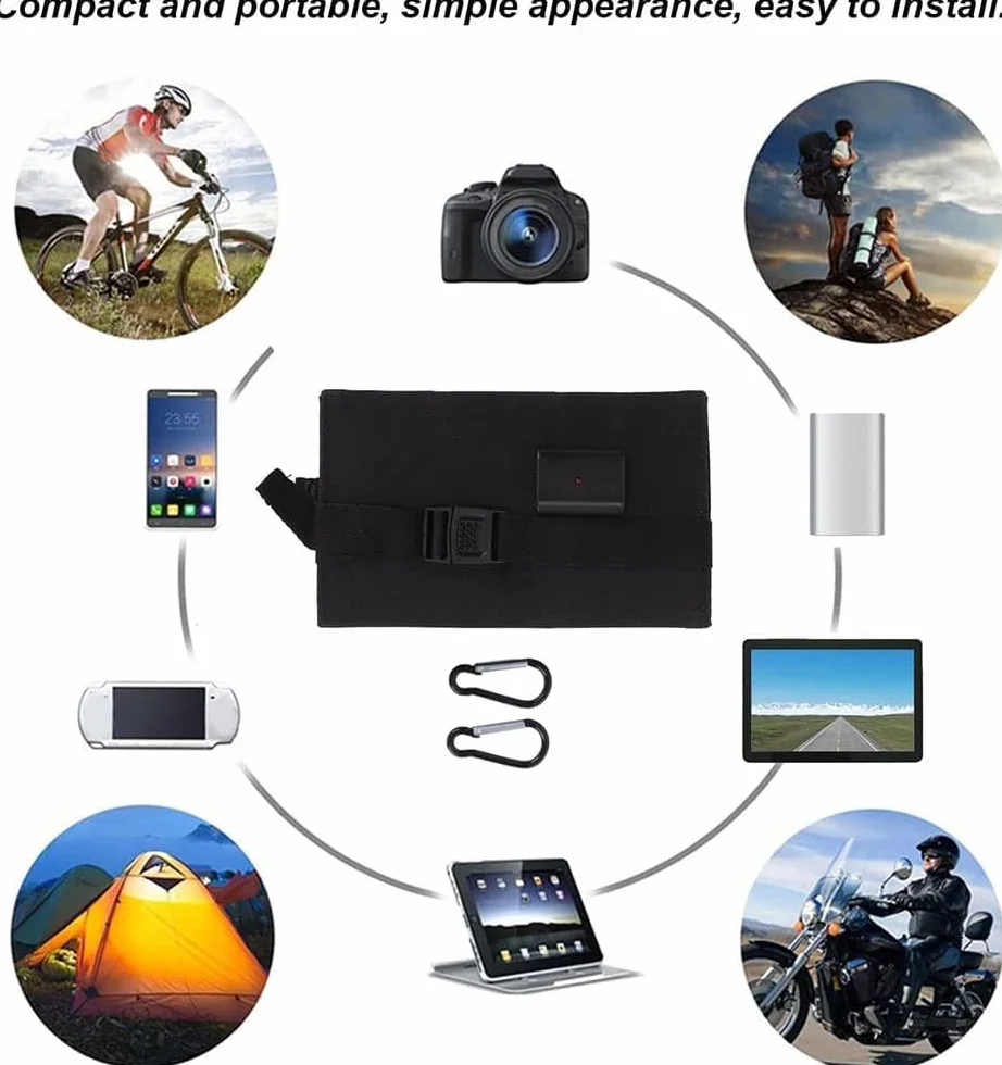 20W USB Cargador Solar Exterior Panel Solar Plegable Senderismo Camping Cargador Solar Batería Solar monocristalina Portátil Senderismo Camping Gear Panel (20W)