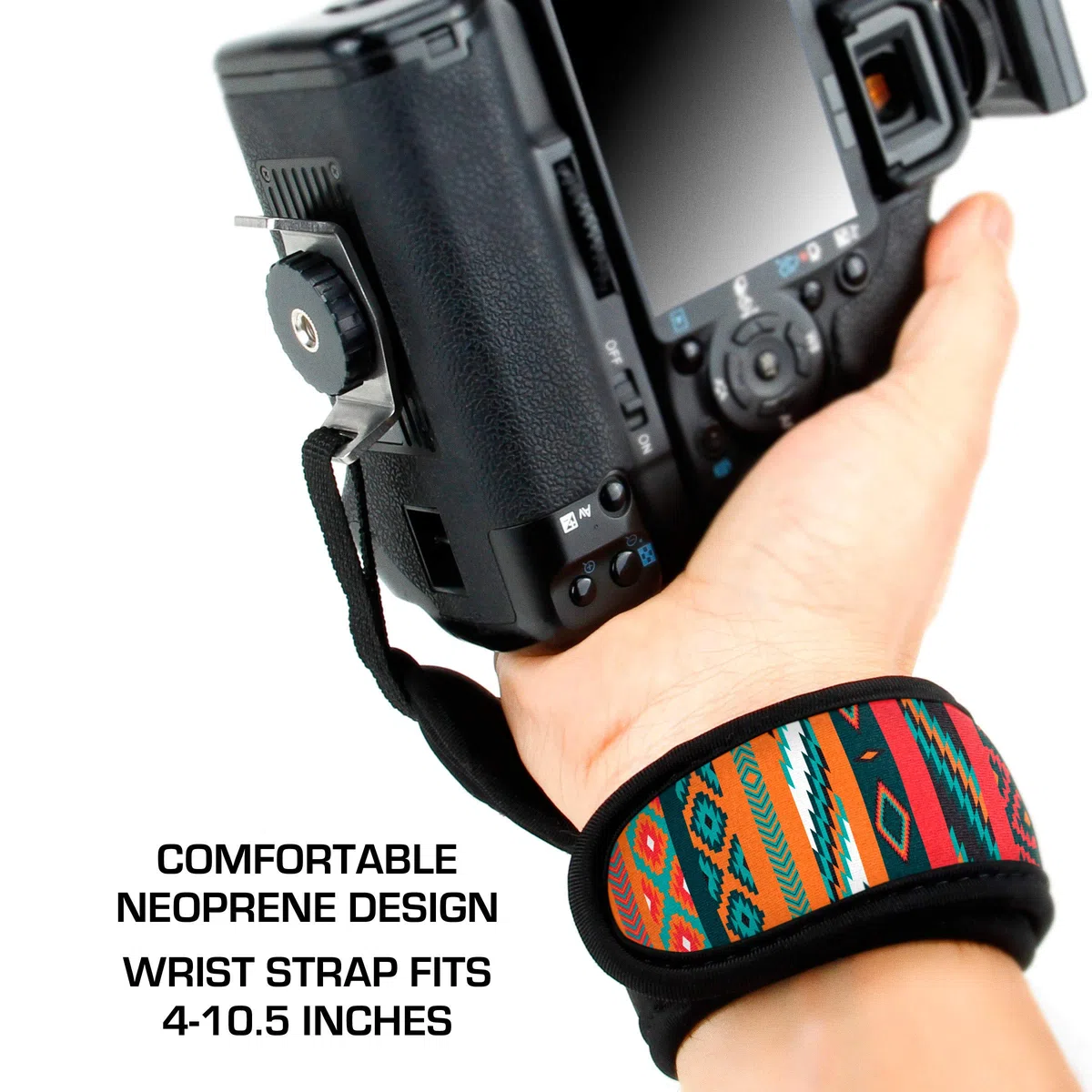 USA Gear Empuñadura de Muñeca Correa Camara Reflex con Placa de Metal - Compatible con Canon,Nikon,Sony,Pentax y Muchas más. Diseño Azteca