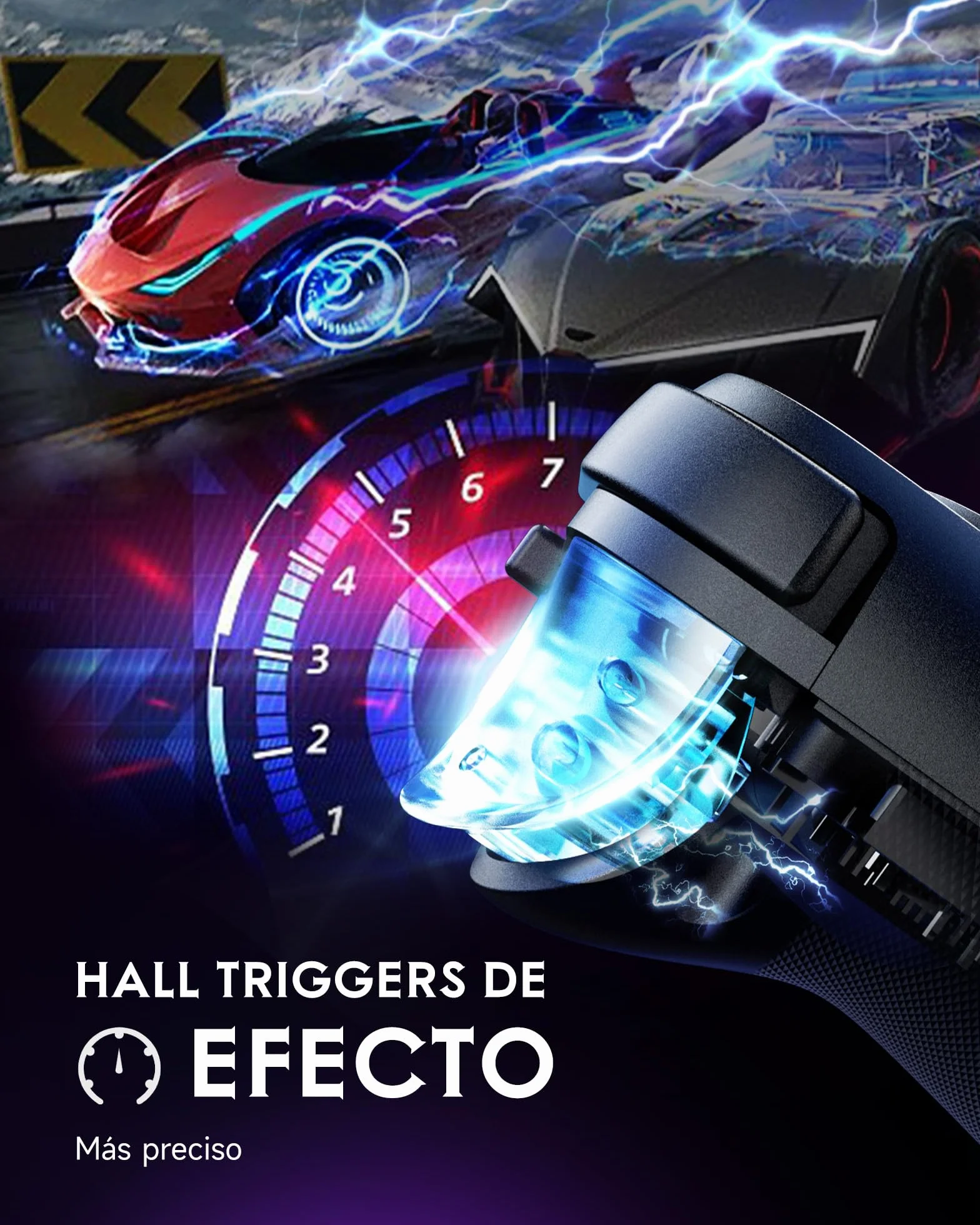 EasySMX M10 Móvil Mando de Juego para Teléfono Android (TIPO C) & iPhone 15 - iPhone 15 Mando Smartphone - Controlador de Juegos Móvil con Hall Joysticks/Triggers - Baja Latencia - Plug and Play