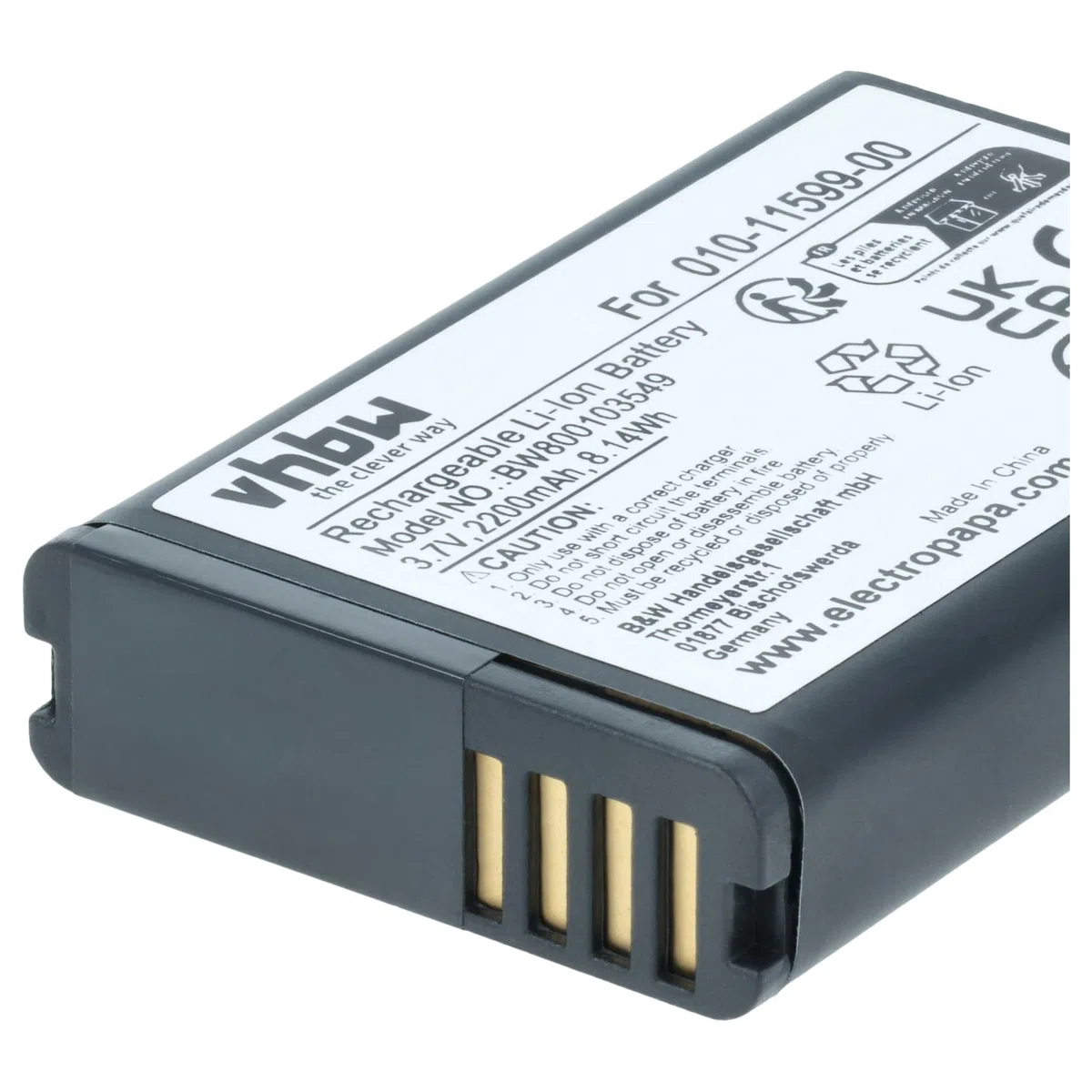 vhbw Batería Compatible con Garmin Alpha 100 Handheld navegador, navi, GPS (2200 mAh, 3,7 V, Li-Ion)