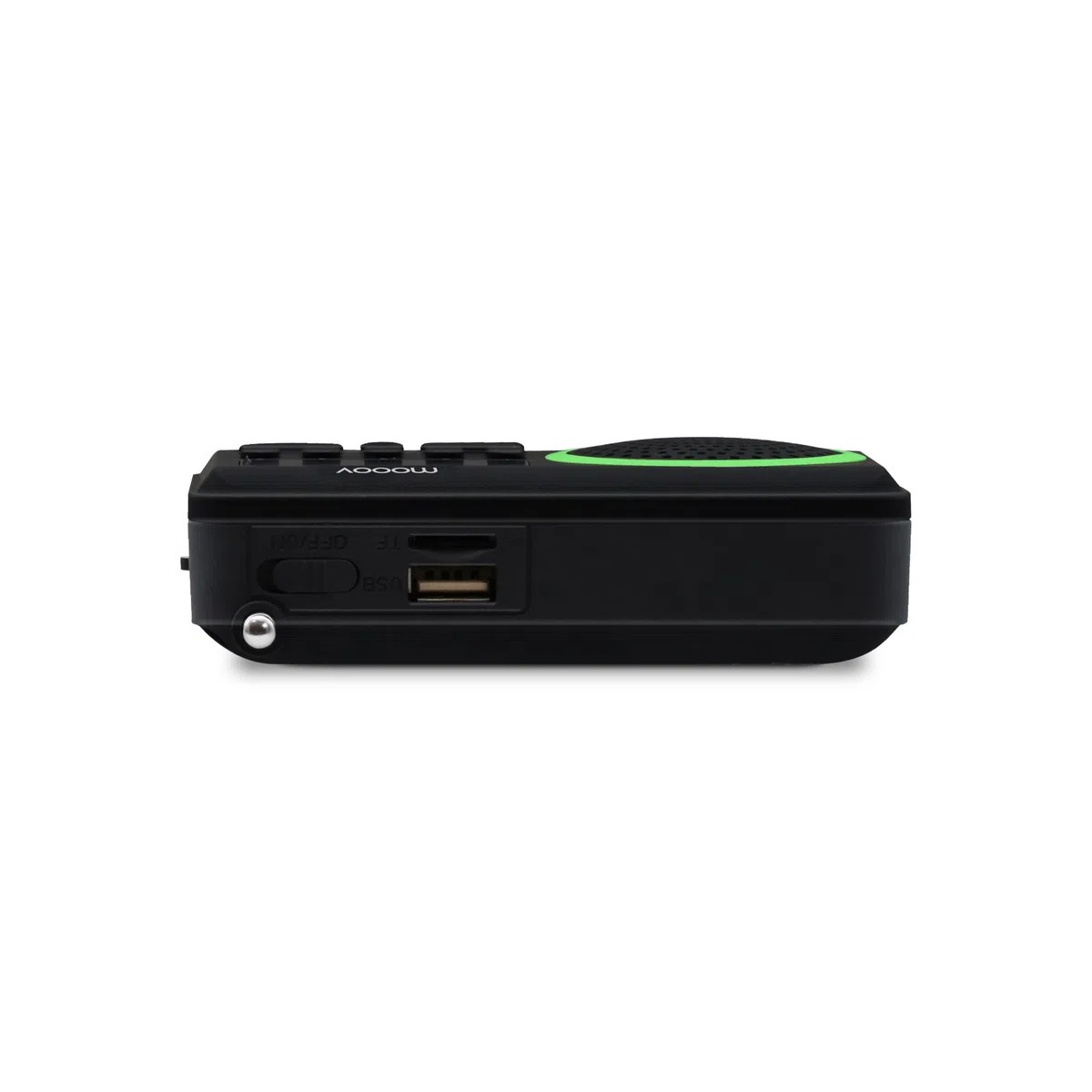 Metronic 477202 - Radio portátil FM compacto con puerto USB, lector tarjeta Micro SD, color negro/verde