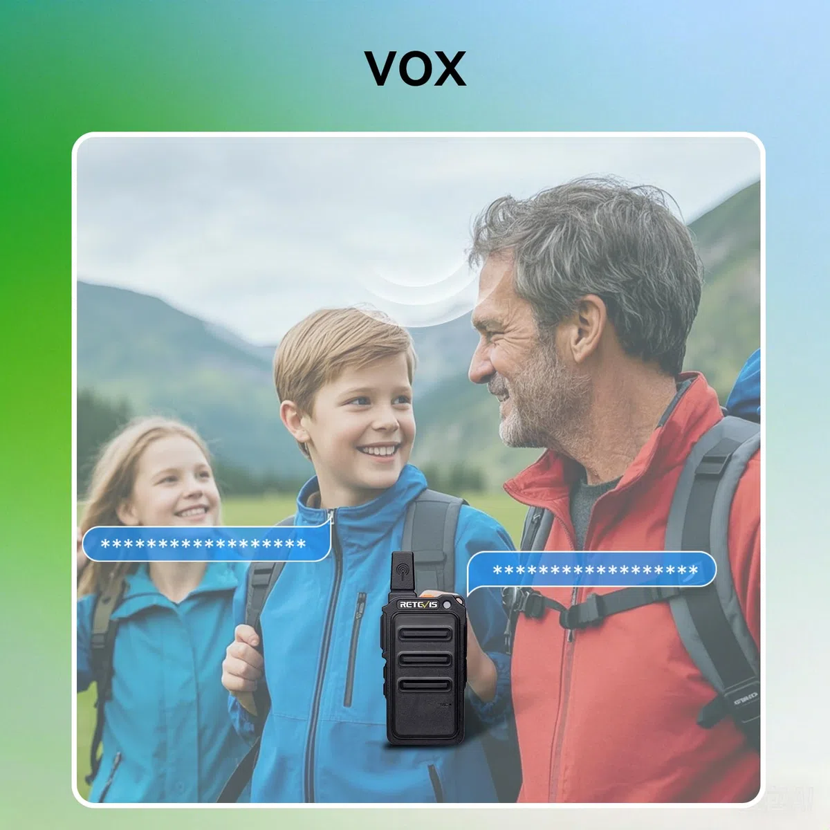 Retevis RT619 Walkie Talkie Recargable 1300mAh, PMR446 16 Canales Walkie Talkie Profesional, VOX Libre de Licencia, Mini Radiocomunicación para Familia, Viaje (2Pcs, Negro)