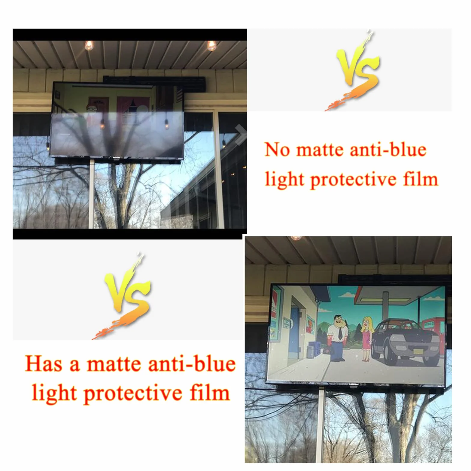 32-46 Pulgadas Protector de Pantalla de TV Película Antirreflejo TV Protector De Pantalla Anti Blue Light Anti Luz Azul TV Protector De Pantalla Alivia La Fatiga Ocular,Matte-32in(698X392) mm