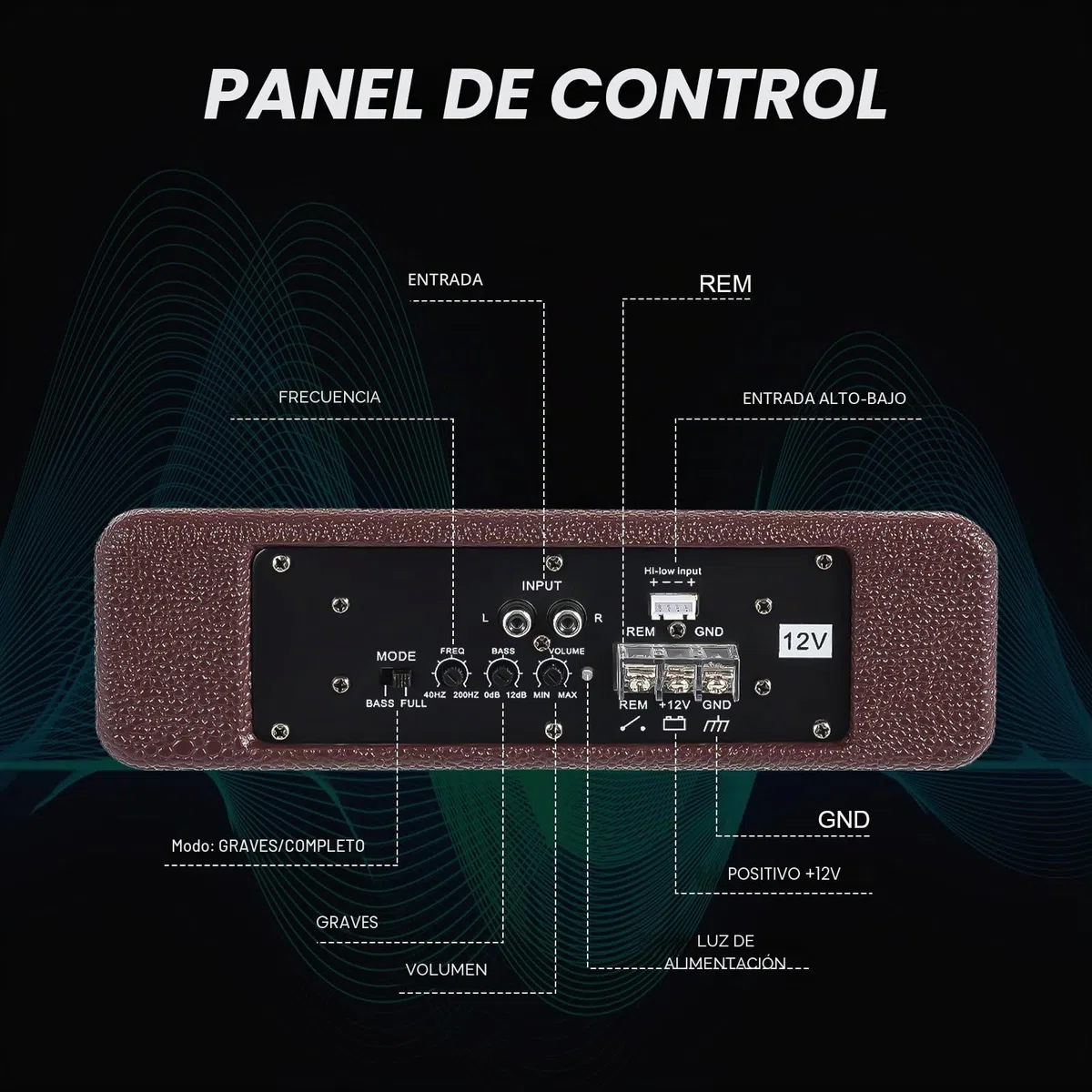 MINRS Subwoofer activo bajo el asiento del coche, subwoofer bajo ultracompacto de 8 pulgadas, subwoofer activo para coche, 600 W de potencia máxima, potencia nominal de entrada de 200 W, incluye juego