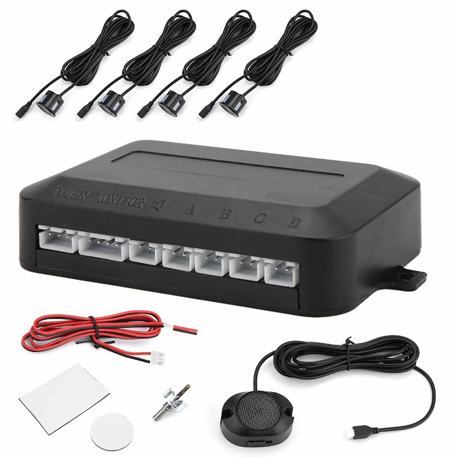 Sensor de Estacionamiento de Advertencia, Sensor de Estacionamiento para Automóvil, Kit de Radar de Marcha Atrás, de Sonda Indicadora de Sonido de Advertencia 12V