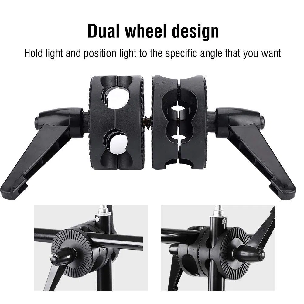 V BESTLIFE Clip del Soporte del Reflector, Soporte de Soporte de Reflector de Doble Rueda Adaptador de Soporte de luz del Rotor