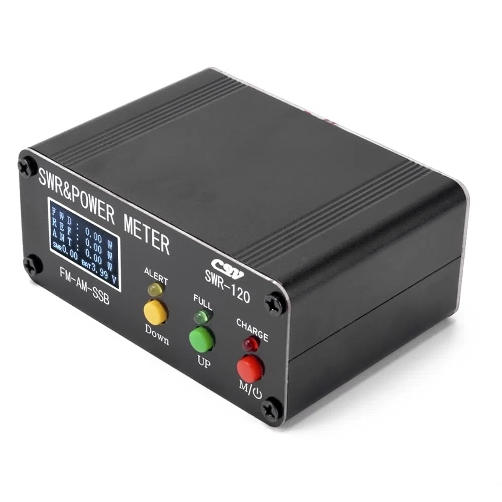 HUIOP Medidor de Roe Medidor de Onda estacionaria de Potencia Digital SWR de 120 W Medidor de Onda Corta de 1,8-54 Modos FM Am SSB Medidor de Potencia Compatible con SWR/Potencia Ajustable y función