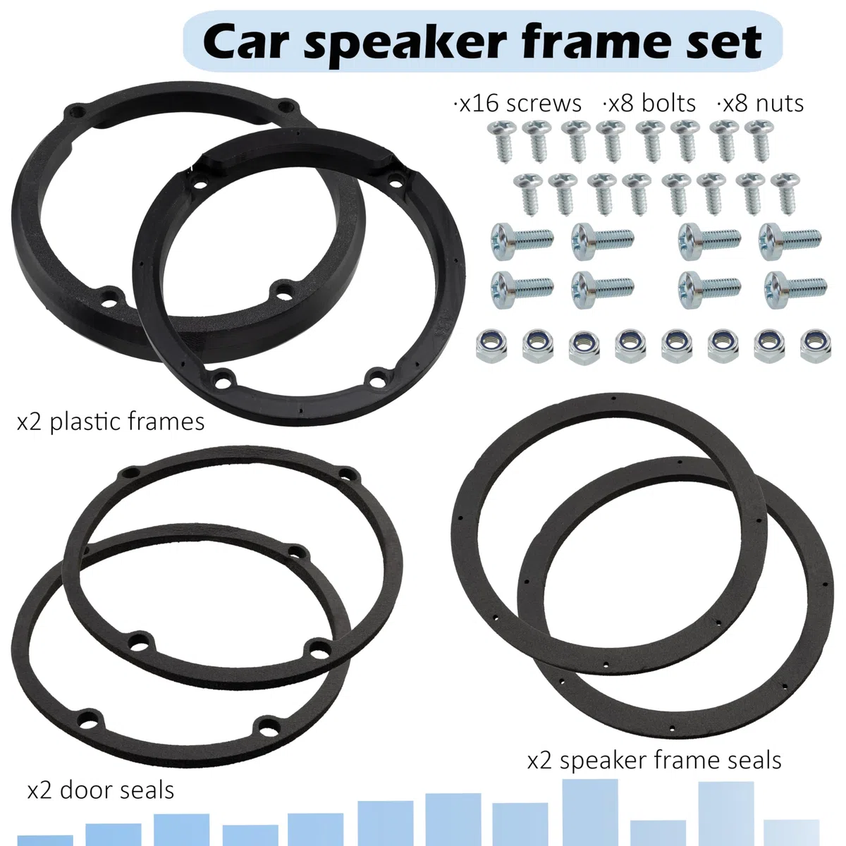 AERZETIX - Kit de 2 adaptadores/Soportes para Altavoces Ø165mm | Puertas Delanteras | Compatible con Mercedes Sprinter Viano Vito VW Crafter