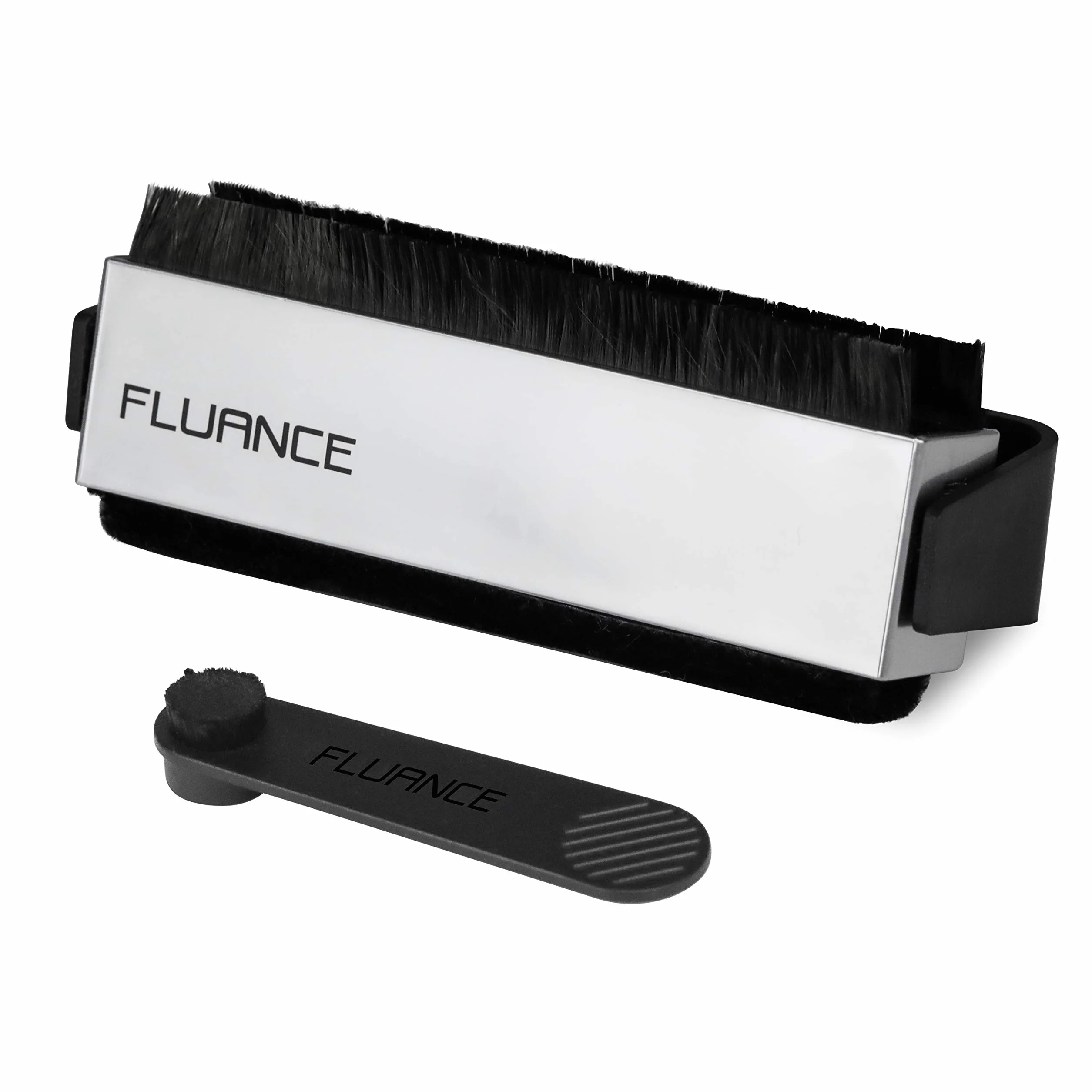 Fluance Kit de Limpieza de Discos de Vinilo y lápiz Capacitivo con Fibra de Carbono antiestática 2 en 1 y Cepillo LP de Terciopelo Suave y Cepillo para lápiz Capacitivo (VB52)