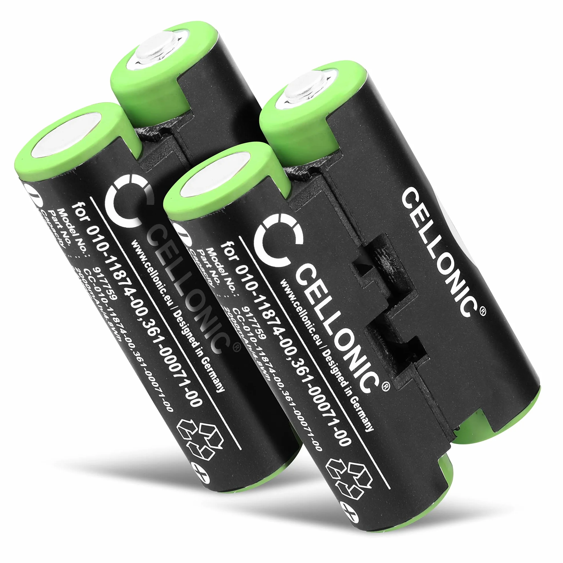 CELLONIC 2X Batería para GPS Navegación Compatible con Garmin Alpha 50, Montana 700, GPSMAP 64s, 010-11874-00 - (2000mAh, 2.4V)