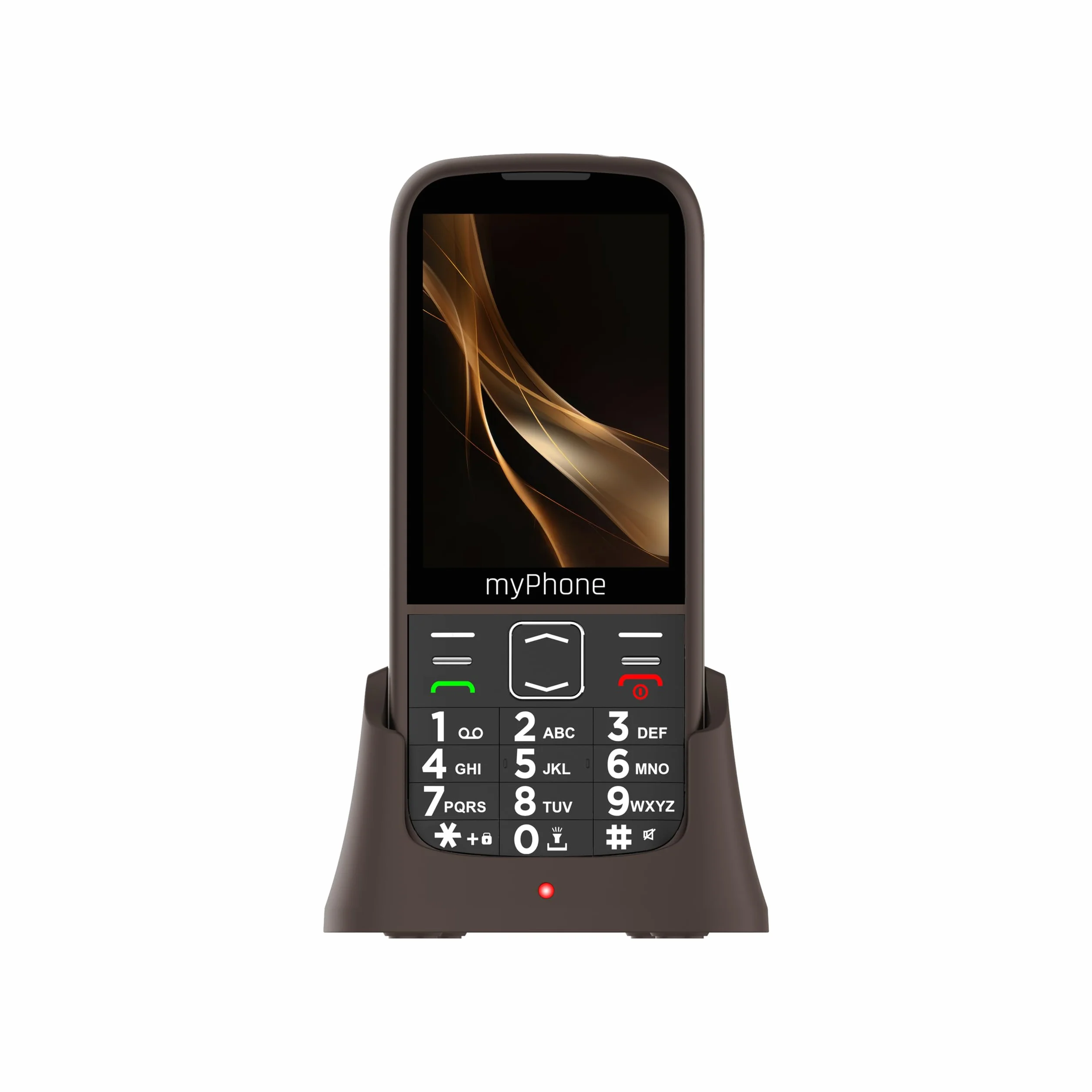 myPhone Halo 4 Plus LTE teléfono para Mayores con Base de Carga, Pantalla de 3,5 Pulgadas, Teclas Grandes, botón SOS, 4G – Praline Collection