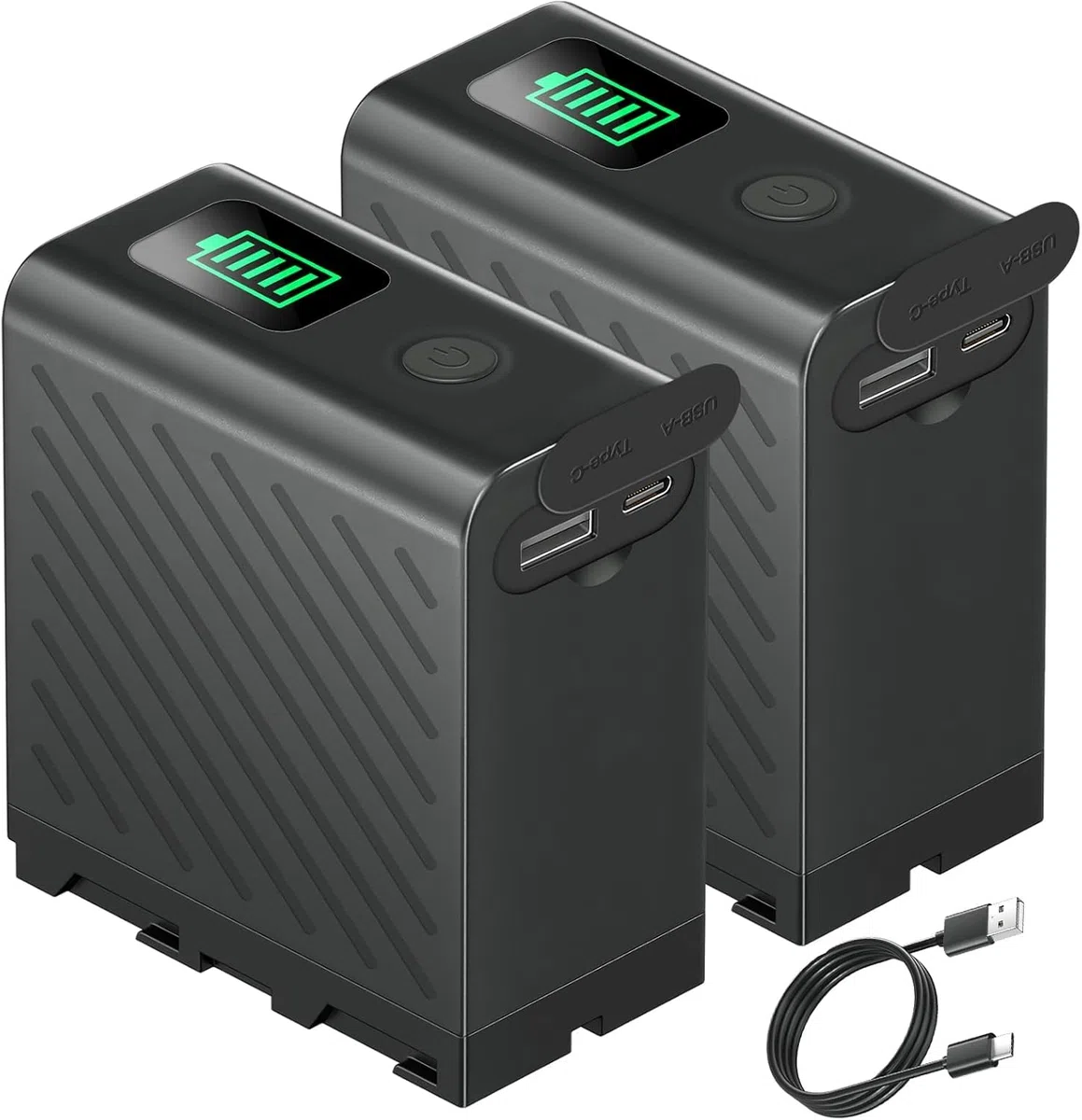 2 Baterías NP-F750 de 6600 mAh con Cable Micro USB para Sony NPF F980 F970 F960 F930 F770 F750 F550 Batería o lámpara de vídeo LED YN660 LED308