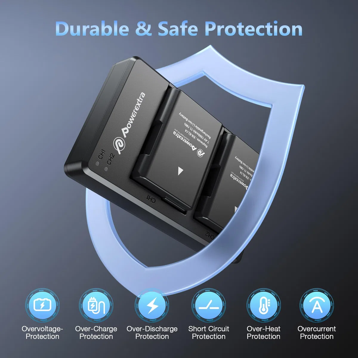 2 baterías Recargables de Repuesto y Cargador para Batería EN-EL14 EN EL14A | Compatible con D3500 D3100 D3200 D3300 D3400 D5300 D5100 D5200 D5500 D5600
