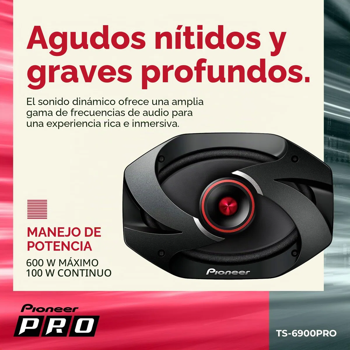 Pioneer TS6900PRO Pro Series - Altavoz de 2 vías de 600 W MAX 2 de 6 x 9 Pulgadas, Color Negro