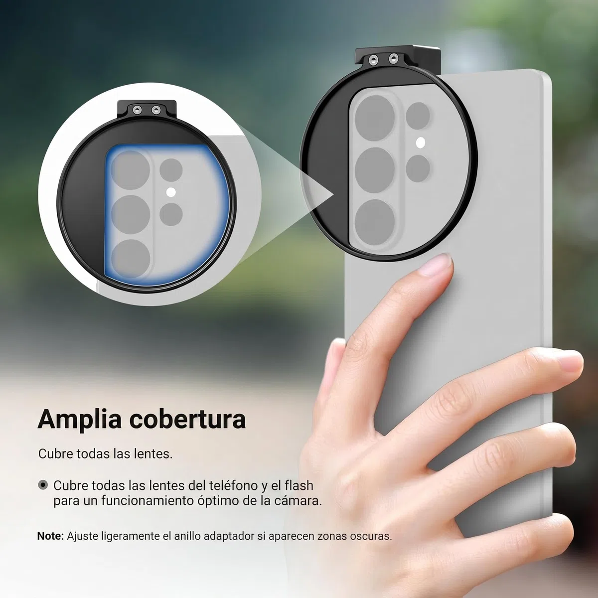 NEEWER 67mm Clip Filtro de Móvil, Abrazadera Filtro Objetivo Montura Zapata Fría, Accesorios Fotografía Celular Compatible con iPhone 17 Pro MAX 16 Pro MAX Air 17e 16e Android Samsung S26 Ultra,LA009