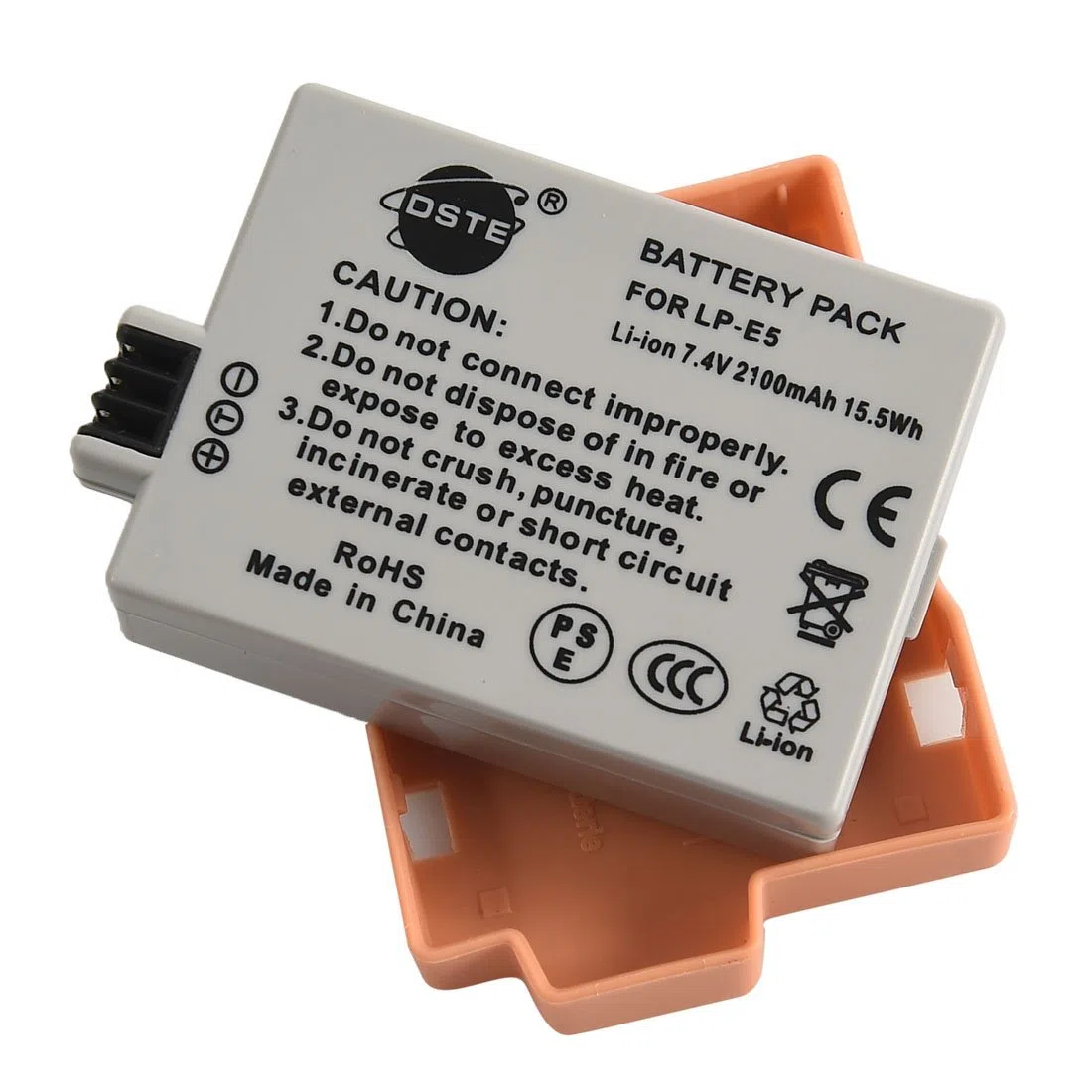 DSTE 2PCS LP-E5 Batería y Doble Cargador USB Compatible con Canon EOS 450D, 500D, 1000D, Kiss X2, X3, Rebel XS, XSi