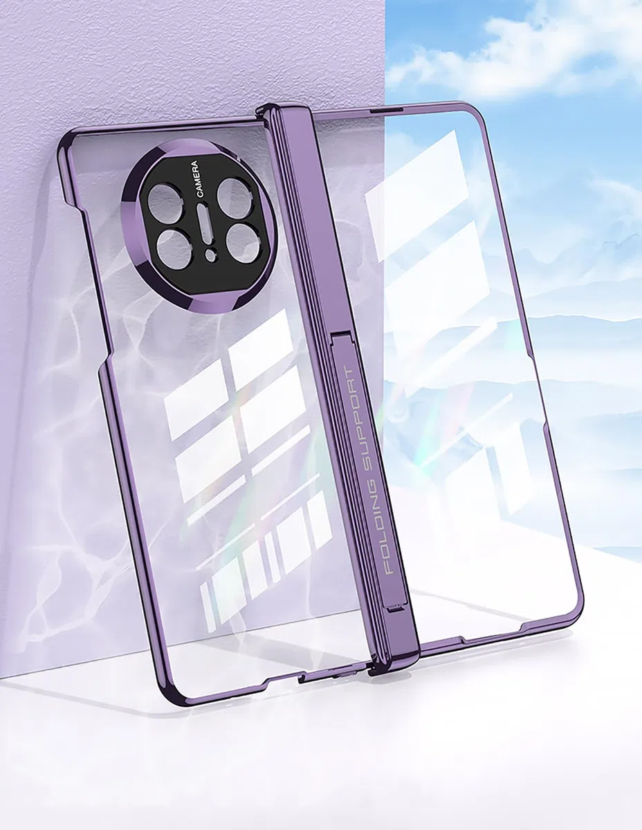 Funda COQUE para Huawei Mate X5 Phone Shell,Ultra Delgada Phantom Transparent Colorful Border Case,Funda Plegable del teléfono para Huawei Mate X5-Plata