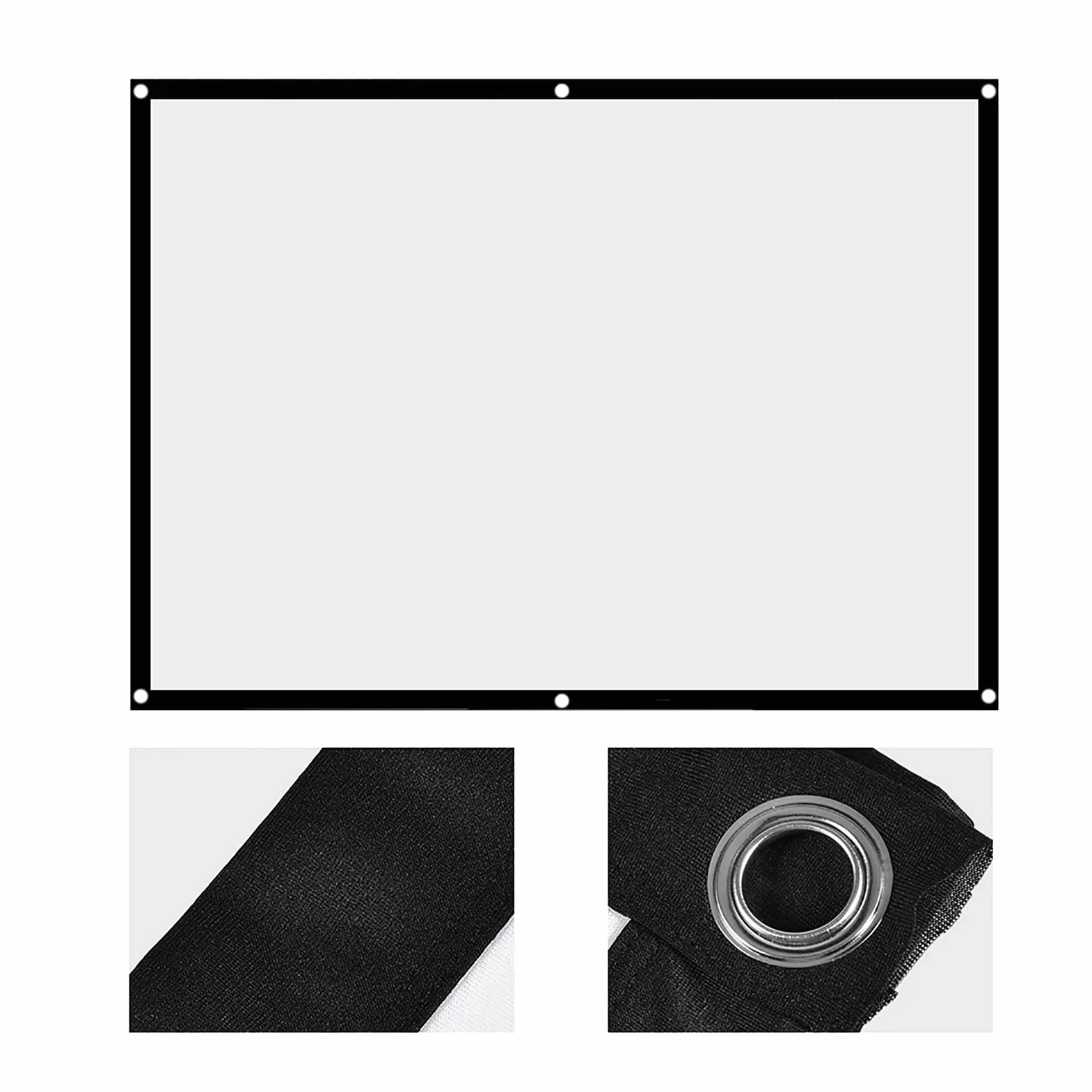 Pantalla de proyector, Cortina de proyección portátil de Tela de poliéster sintético 60-100 Pulgadas 4: 3 para película de Camping para Cine al Aire Libre(100 Pulgadas, 12)