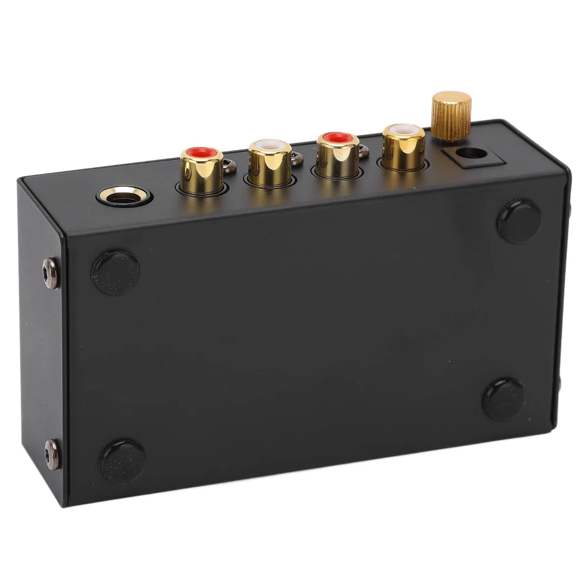 VGEBY Preamplificador de Fono, Preamplificador de Control de Volumen de Tocadiscos de Nivel de Salida de Entrada RCA con Interruptor para Equipo de Audio Altavoz