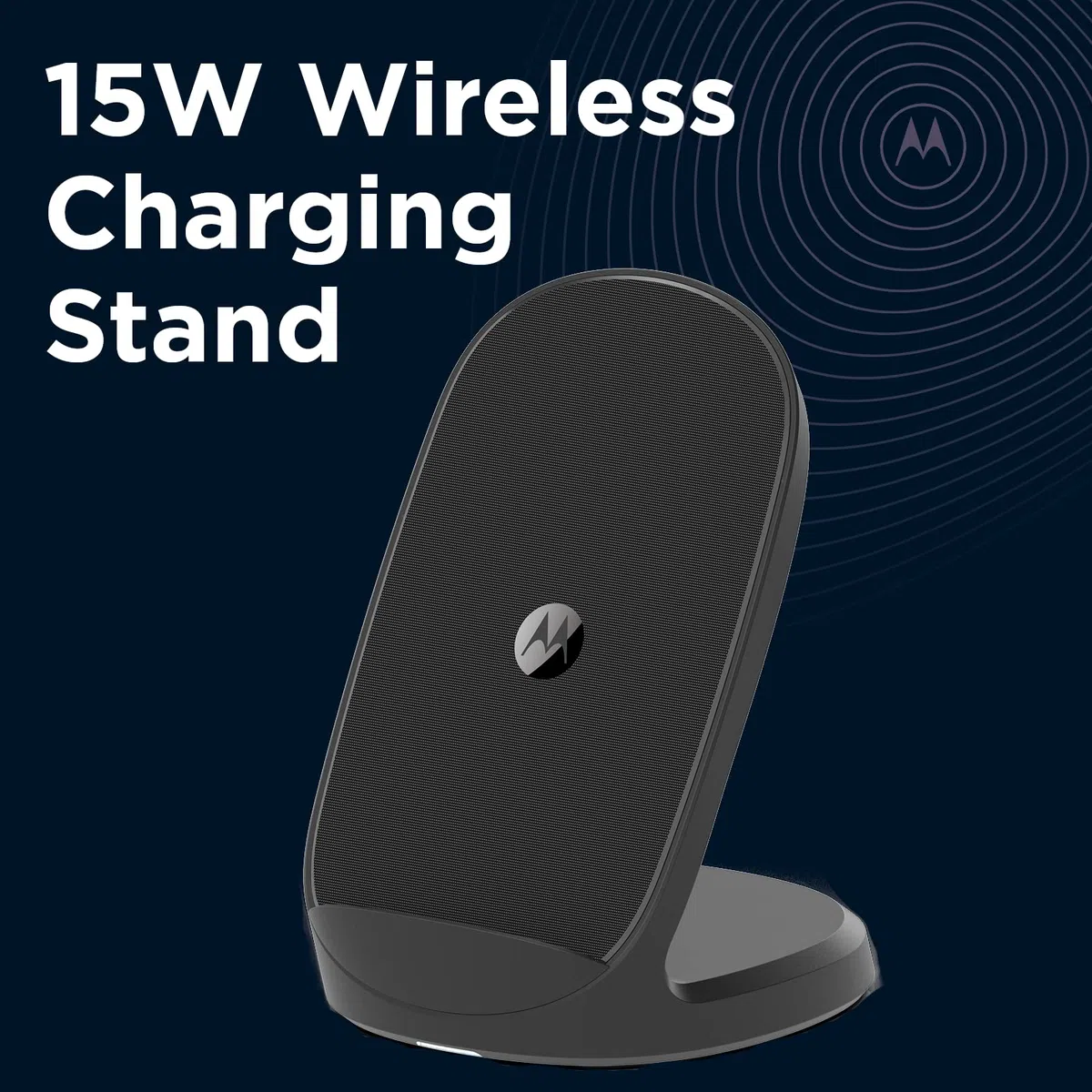 Motorola Chargers - Soporte inalámbrico Turbopower de 15 W Compatible con Dispositivos compatibles con Samsung, iPhone, Hauwei, OPPO, Xiaomi Qi, Fabricado por Motorola