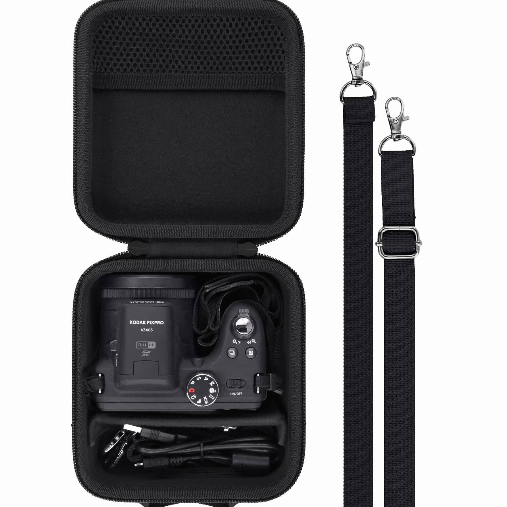 Aenllosi para Funda Protectora rígida de Viaje para cámara Digital Kodak PIXPRO Zoom AZ405/AZ425/AZ255/AZ401/AZ528,Solo Funda,Negro