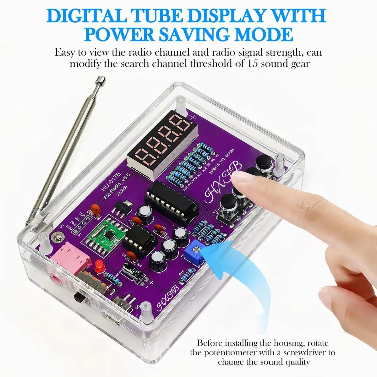 Kit de Radio FM, Kits de Práctica de Soldadura, Kit de Receptor FM de Radio Digital con 2 Modos de Fuente de Alimentación para Escuelas, Investigadores, Entusiastas del Bricolaje