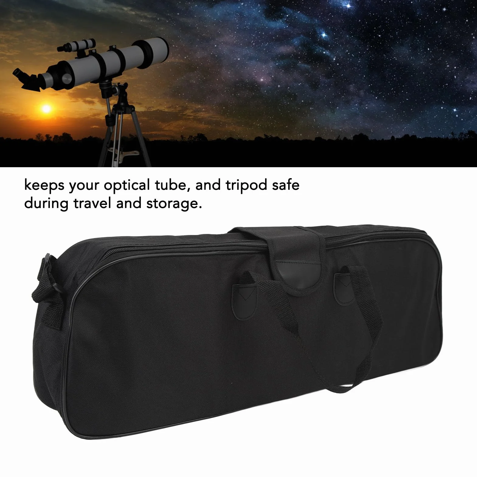 Bolsa Grande para Telescopio, Bolsa de Almacenamiento para Telescopio a Prueba de Golpes con Gancho Antideslizante, Estuche de Transporte Multiusos para Telescopio con Correa de