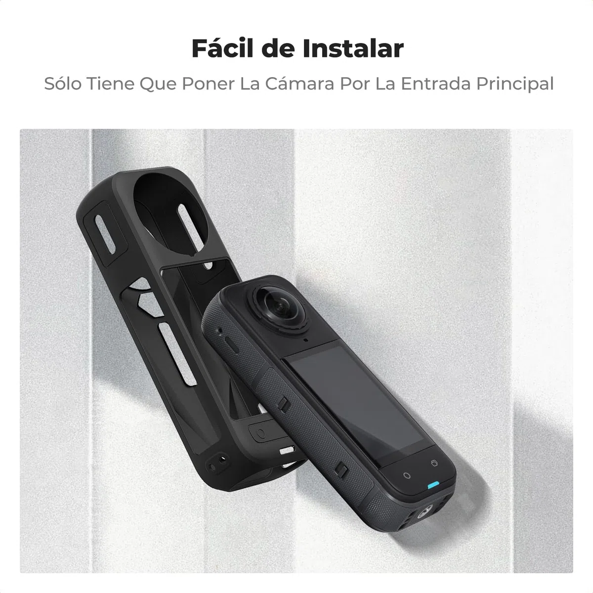 K&F Concept Funda de Silicona Negra para Insta360 X5, Funda Protectora Suave con Tapa para Lente, Batería Abierta, Protección Total para Cámara de Acción Accesorios
