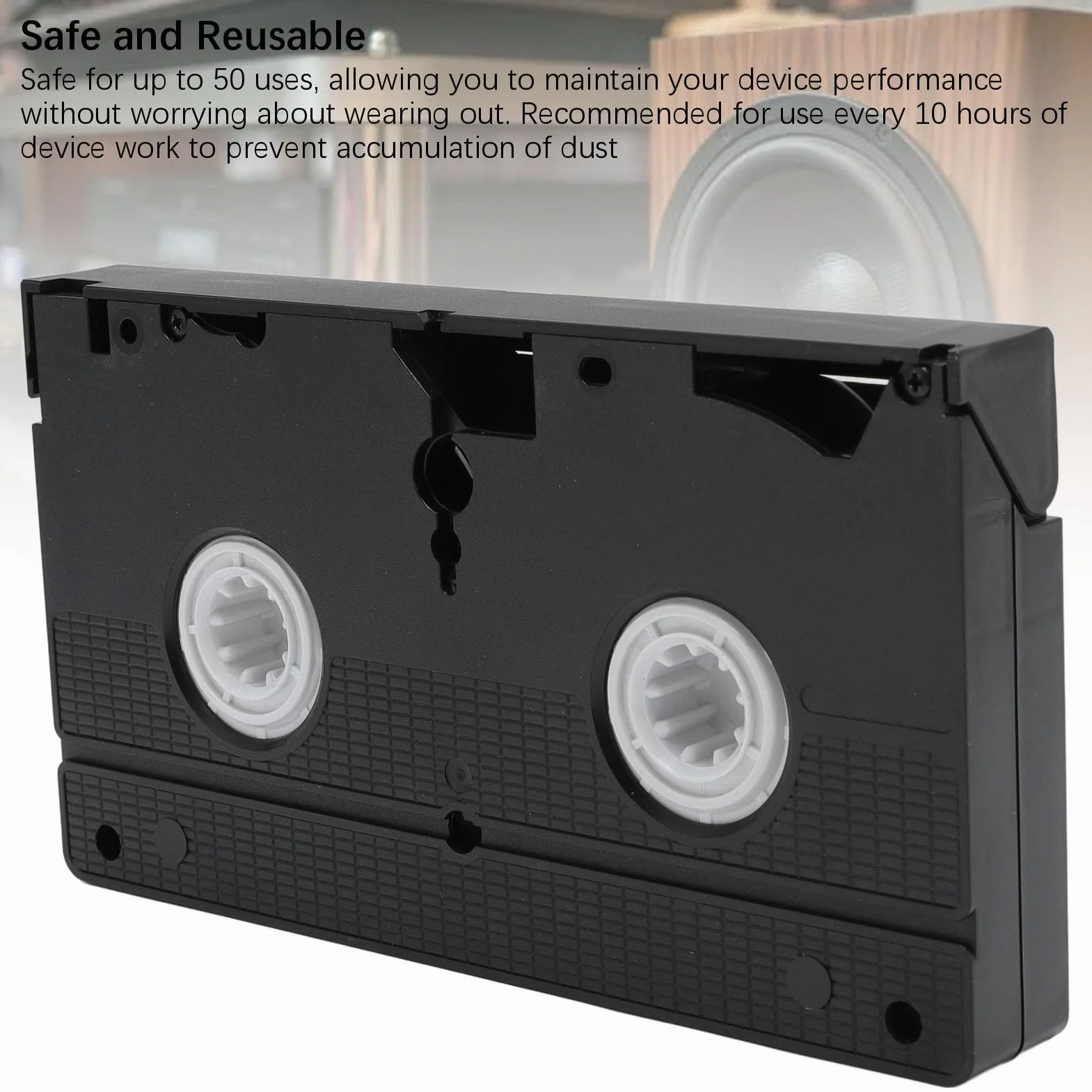 ciciglow Cleaner de Cabeza VHS/VCR, Herramienta de Limpieza de Cabeza de Video Seca Reutilizable, Kit de Limpieza de la Cabeza de Video No Se Requiere Líquido para Reproductores de