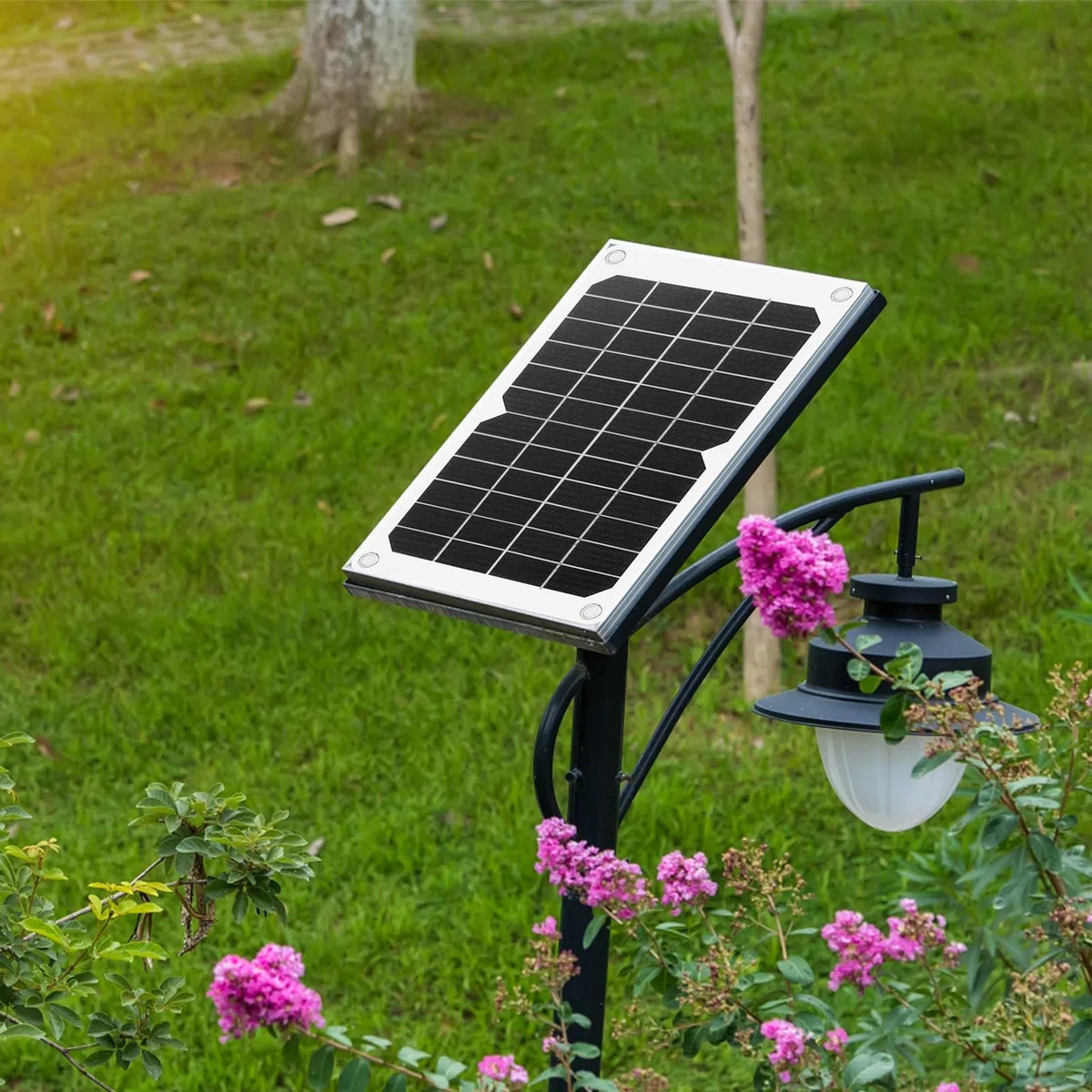 Jadeshay Panel Solar Portátil Kit,20W 12V Cargador Solar Movil Placa Solar Portatil para Luces de Jardín Viajes al Aire Libre Camper Teléfono con Conector de Cargador de Coche y Agujero de Instalación