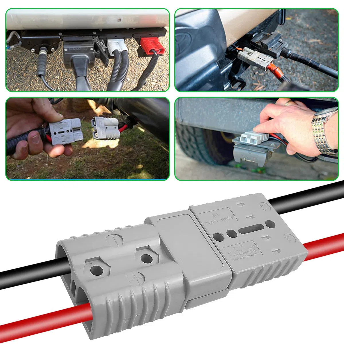 4 piezas 175A 600V Batería Quick Connect, Conectores Eléctricos Rápidos Coche, Rápido Enchufe Terminal Kit, Conectores Terminal Batería Automóvil, Conectores de Batería para Automóviles y Vehículos