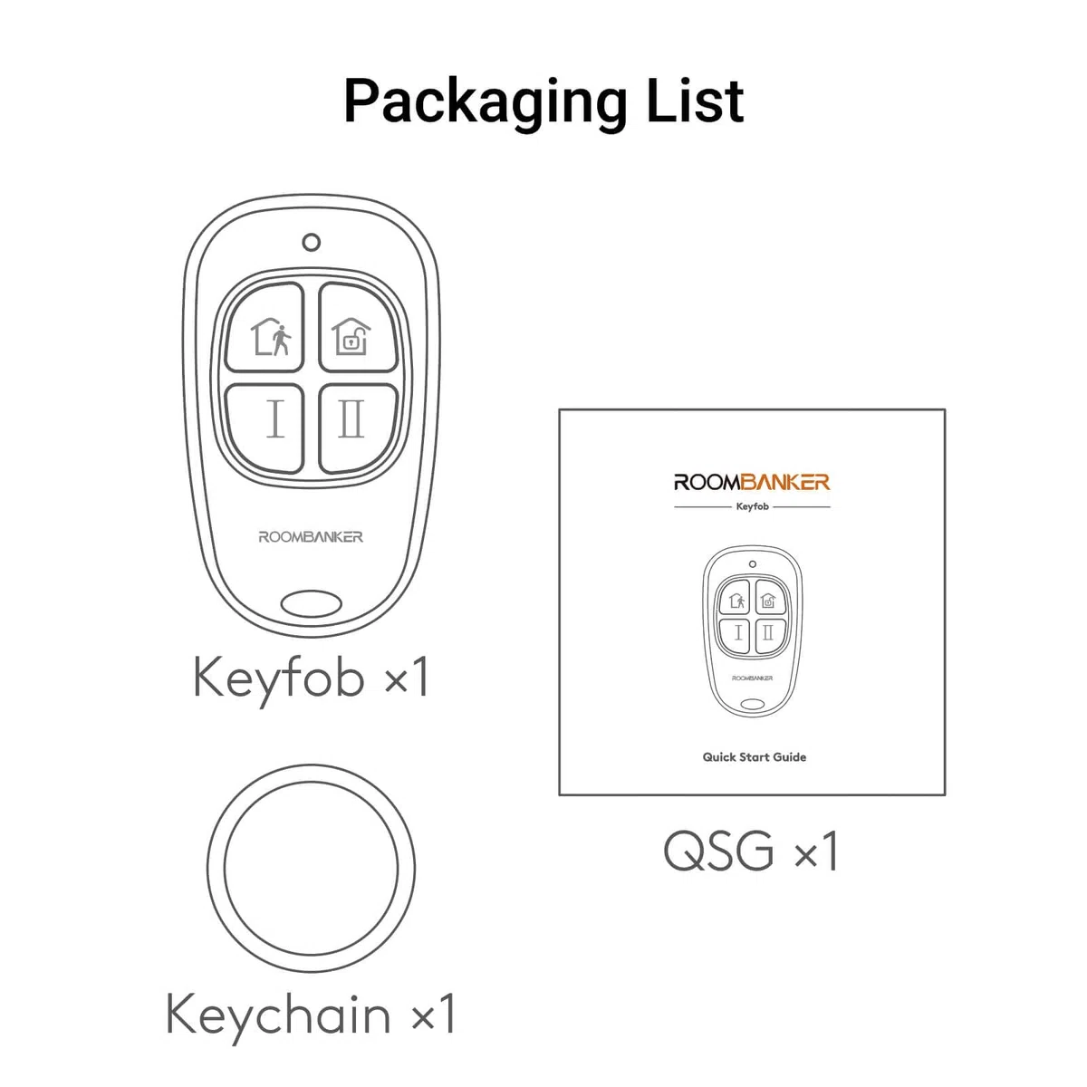 Keyfob KF1 - Soporte con un clic arming & disarming - up to 1900m two-way communication with hub