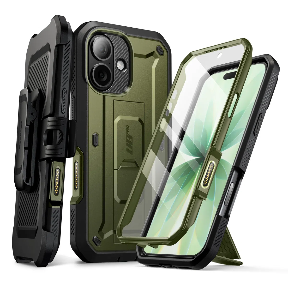 SUPCASE Funda para iPhone 17 6.3 Inch con Botón de Control de Cámara [UB Pro] Carcasa con Protector de Pantalla [Protección de Grado Militar],Verde