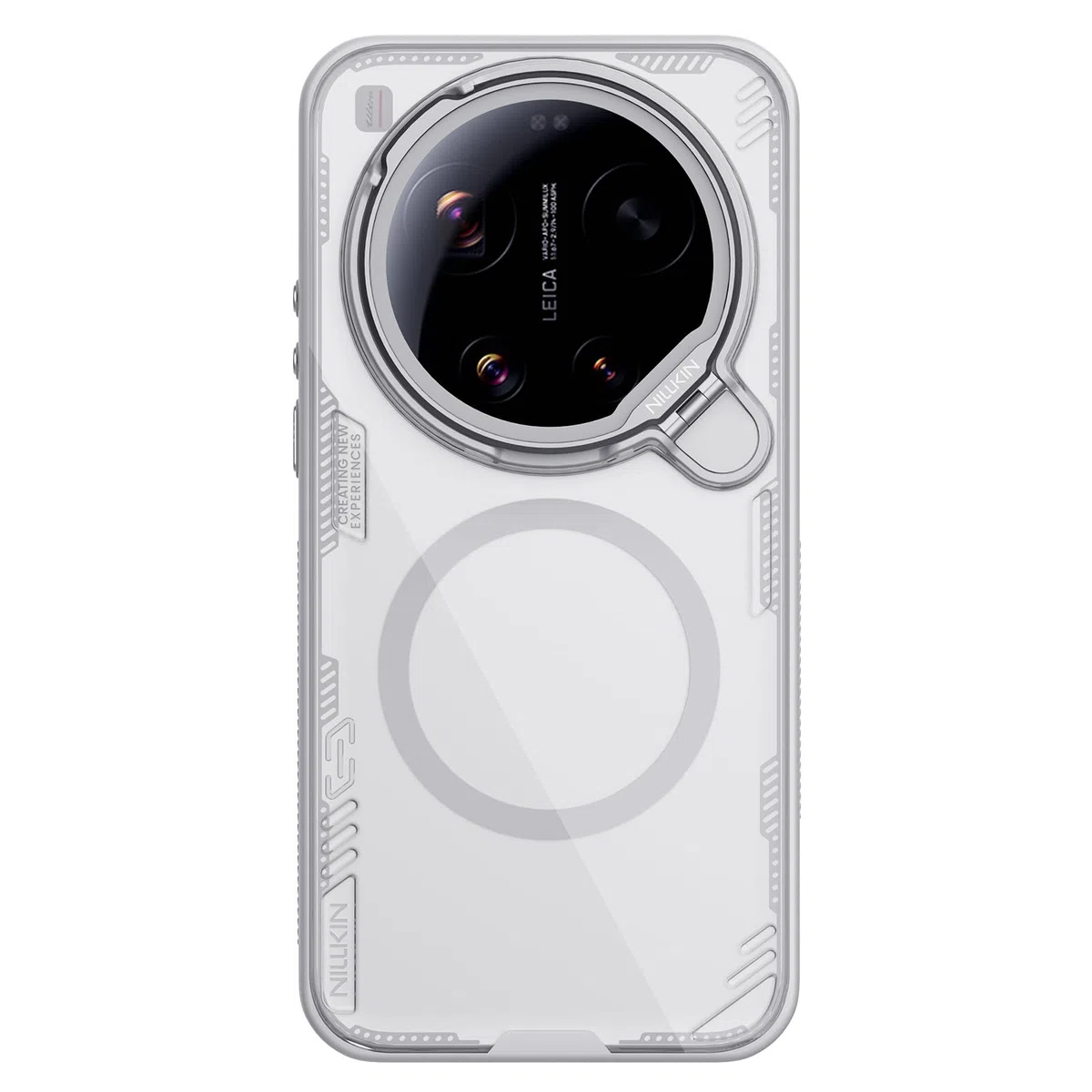 COQUE Funda magnética Transparente para Xiaomi 17 Ultra, Cubierta de Espejo Transparente de Alta definición, Anillo magnético Fuerte N52 Incorporado, Fundas Delgadas para Xiaomi 17 Ultra-Gris