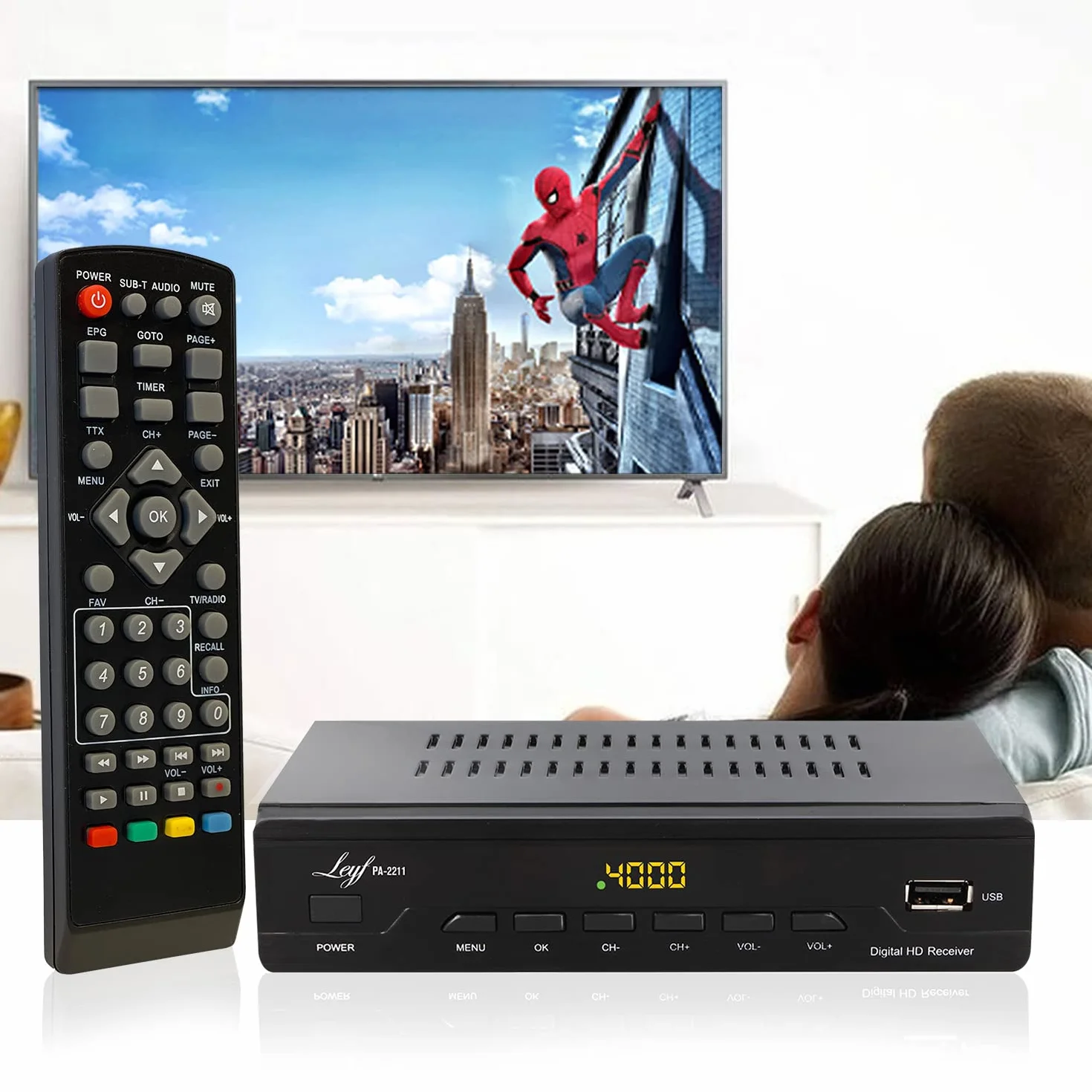 LEYF PA - 2211 Decodificador Digital terrestre - DVB - T2 - Receptor TDT TV Full HD 1080p (HDTV, Scart, USB)
