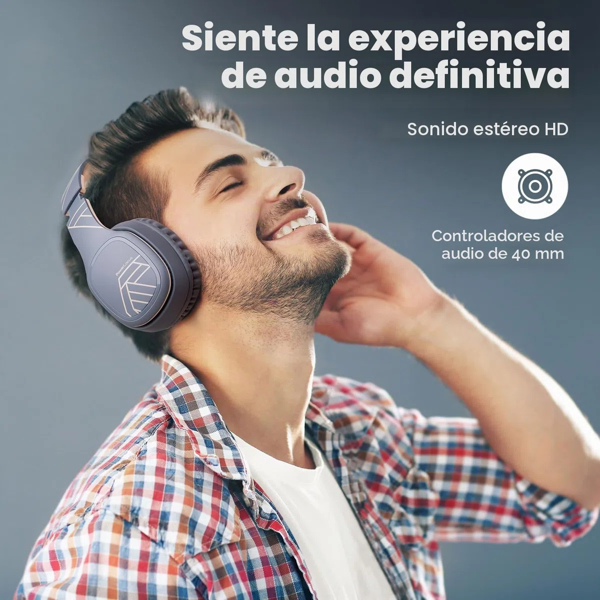 PowerLocus P7 Auriculares Inalámbricos Bluetooth, Cascos Inalambricos, 50 Horas de Reproducción, Auriculares Inalambricos Diadema con Micrófono, Hi-Fi Estéreo Audifonos para Móviles/PC/TV