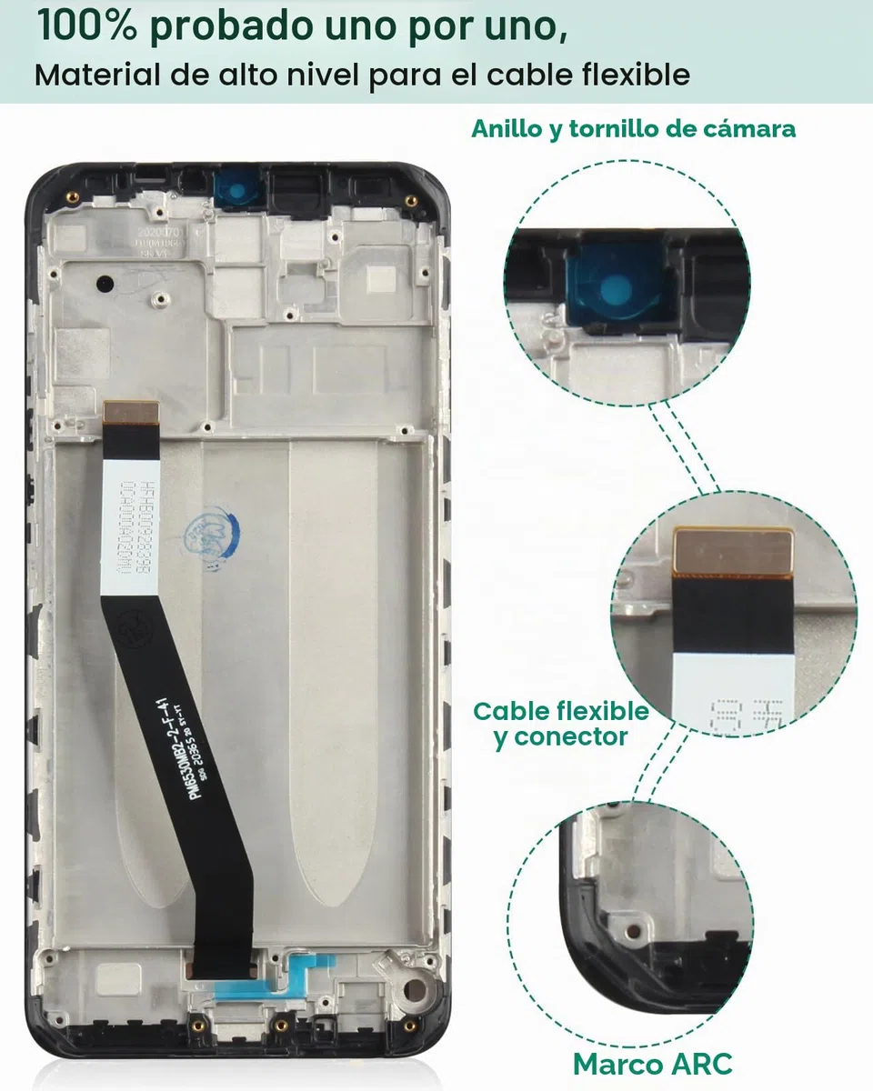 Para Xiaomi Redmi 9 Pantalla LCD para Redmi 9 Reemplazo de pantalla M2004J19G Pantalla táctil Digitalizador Asamblea M2004J19C Kits de piezas de reparación (negro con marco)