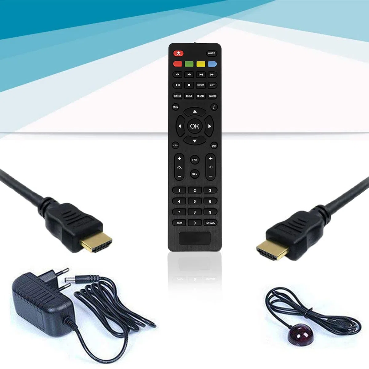 Receptor digital de satélite HD (HDTV, DVB-S/S2, Full HD 1080P) [HDMI, 2 puertos USB 2.0, preprogramado para Astra Hotbird Türksat]
