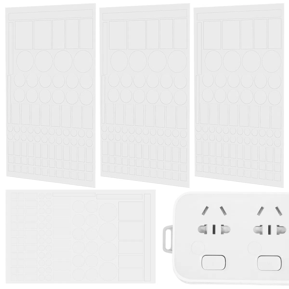 UKCOCO Pegatinas LED atenuación 4 hojas precortadas 50-80%, filtro de luz de tamesis-adhesivo negro para lámpara, iluminación demasiado fuerte, oficina, habitación de bebé