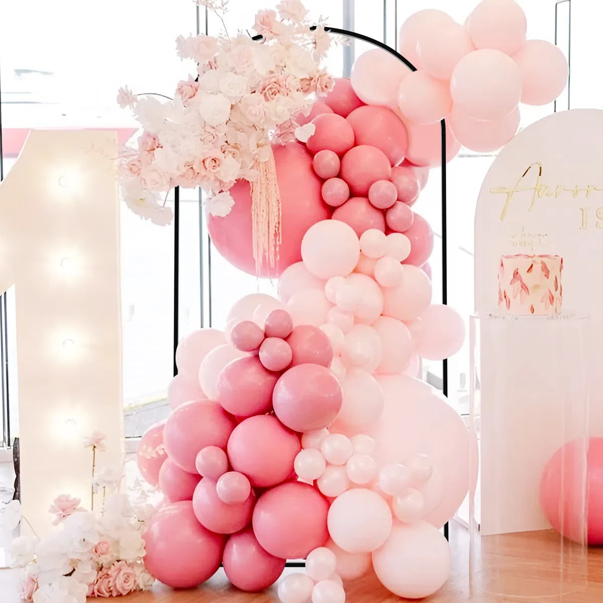 Wokceer Arco Cuadrado de Metal Negro de 7.2 pies para decoración de Bodas y Fiestas