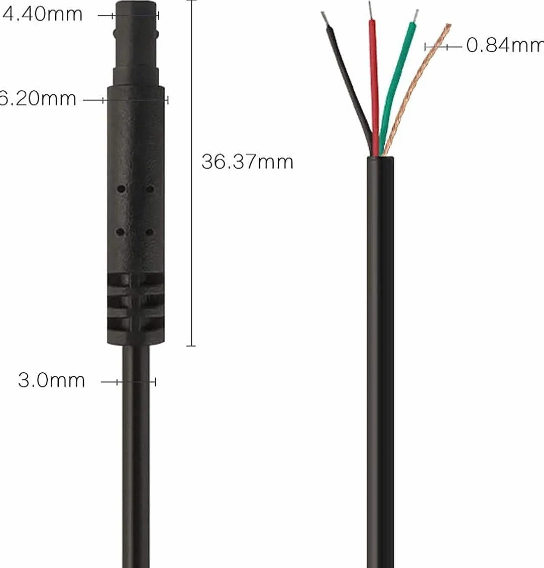 WOLFBOX 33FT / 9m Cable de Repuesto Más Largo para Cámara Trasera para G840S/G840H/G850/G900/G930/i07 Cámara de Tablero con Espejo (4 Pines, 2.5 mm)