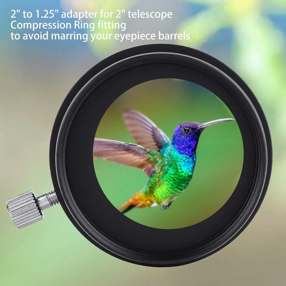 Vbestlife Telescopio Ocular 2 a 1,25 Pulgadas Adaptador para Ocular de Telescopio Astronómico con Material de Metal de Color Negro.
