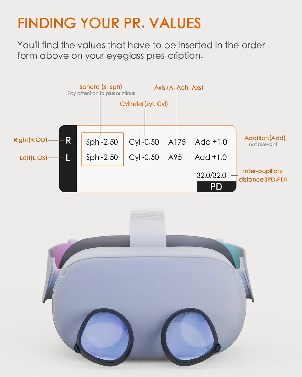 Lens Insert Compatible con Meta/Oculus Quest 2, Stouchi VR Glasses Compatible con Meta Quest 2, Cristal Clear Fácil de Instalar (Una Lente,SP.H:-5.00)